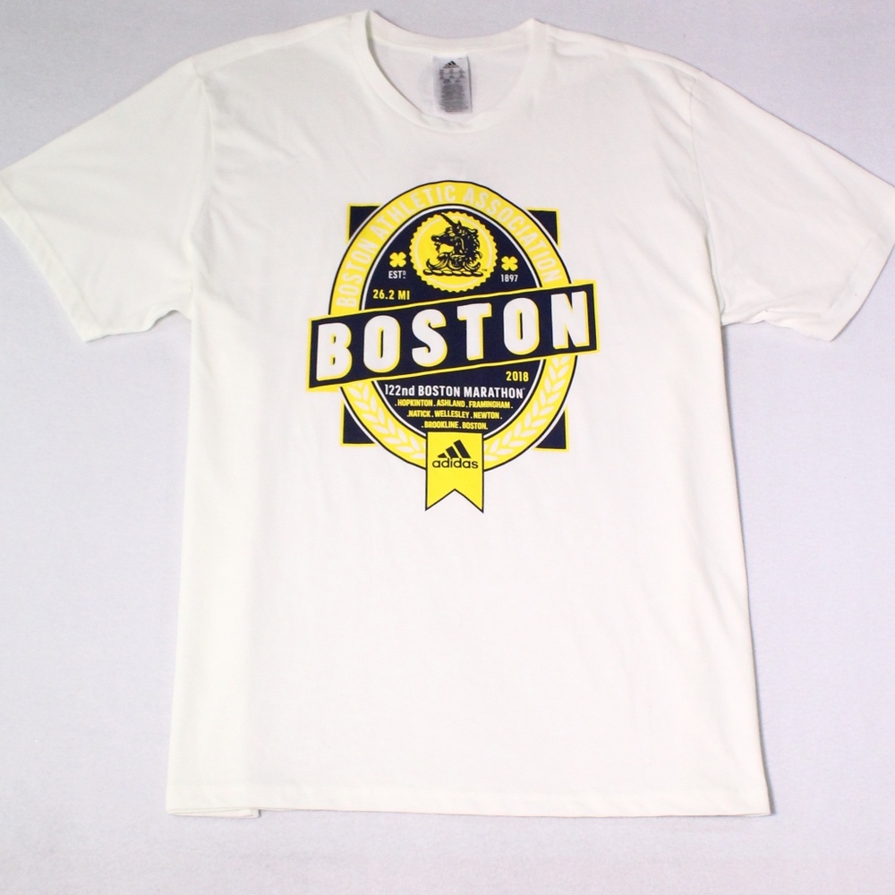 NWT men’s size small aDiDas 2018 boston marathon emblem TEE dp5691